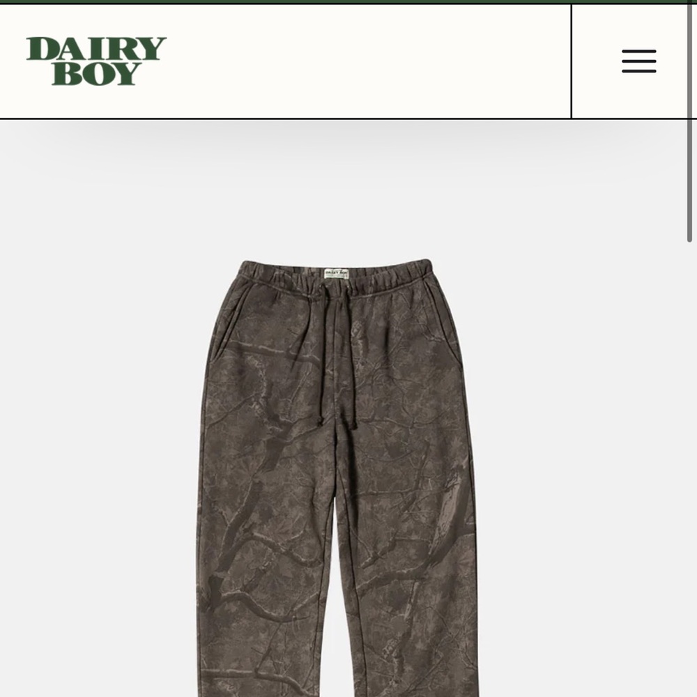 NWT Dairy Boy camo river sweatpants